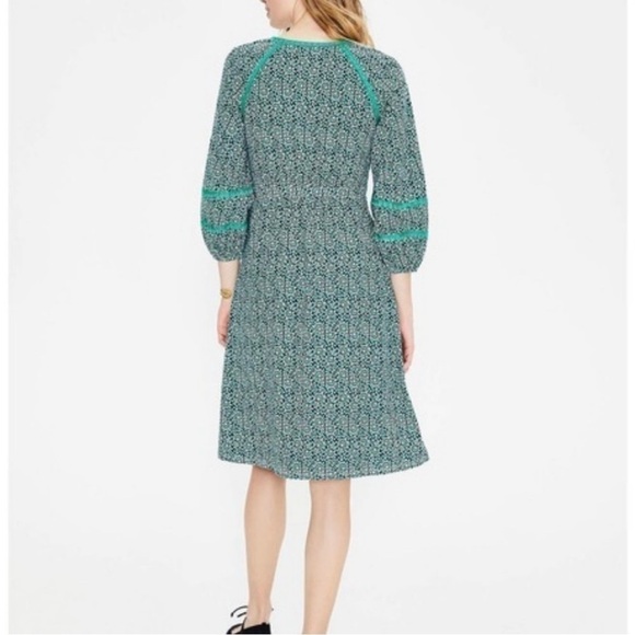 Boden Heidi Jersey Indian Ocean Fringe Dress Size 6 - Picture 3 of 12